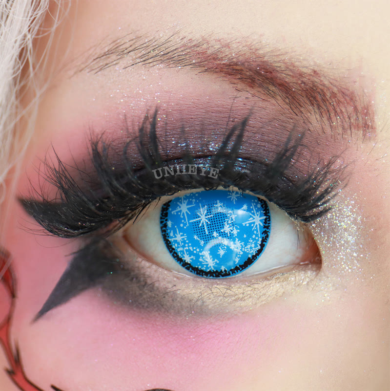 Uniieye Blind Coral Blue Cosplay Colored Contact Lenses-UNIIEYE