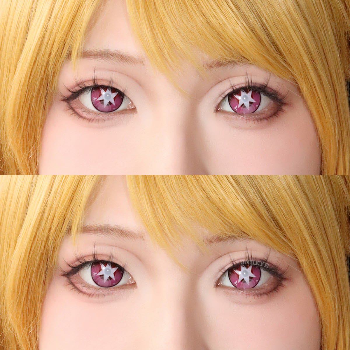 Uniieye Blind Ai Hoshino Red Cosplay Colored Contact Lenses-UNIIEYE