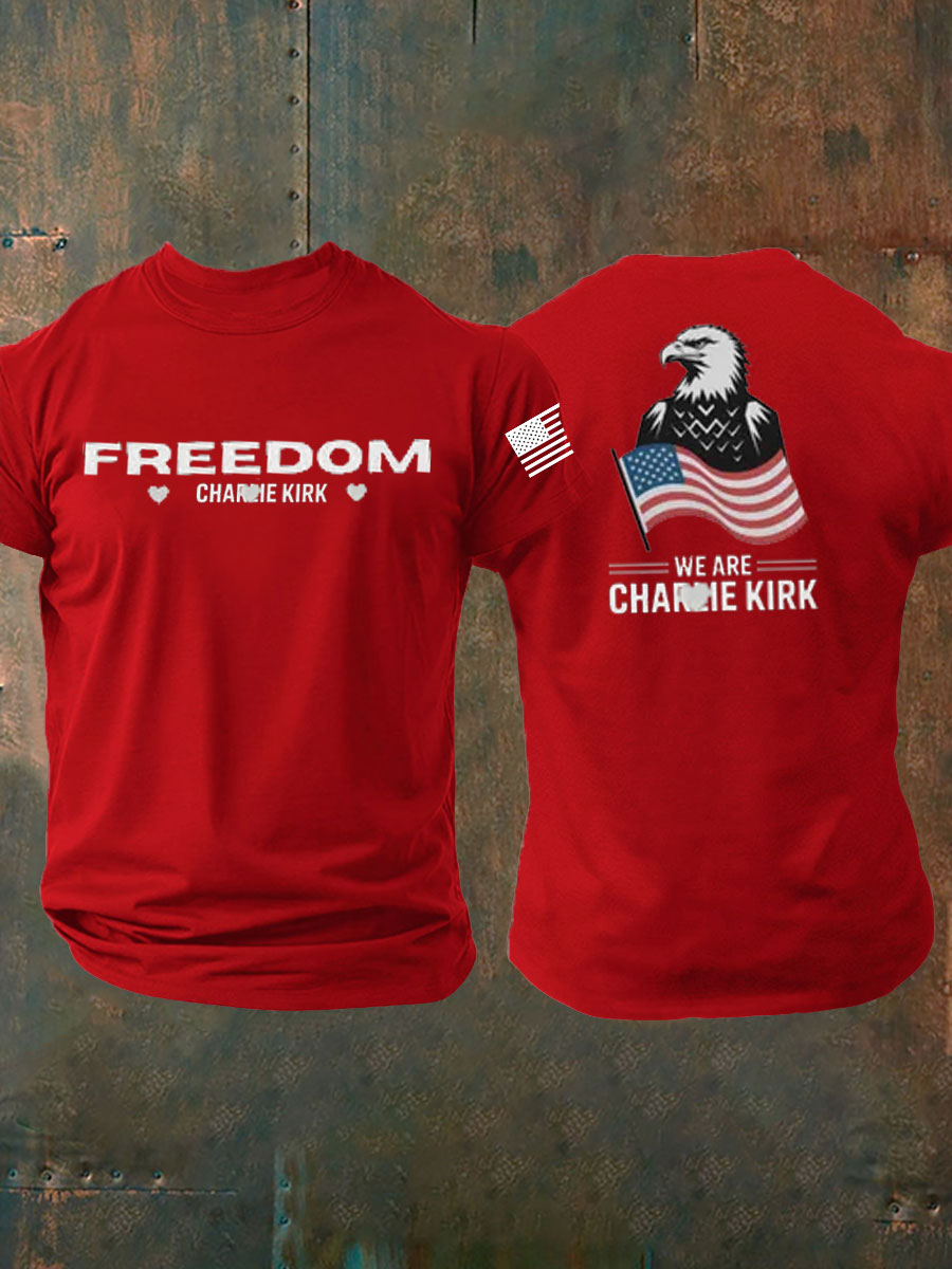 Men's C.K Freedom imitation cotton short-sleeved T-shirt-America250