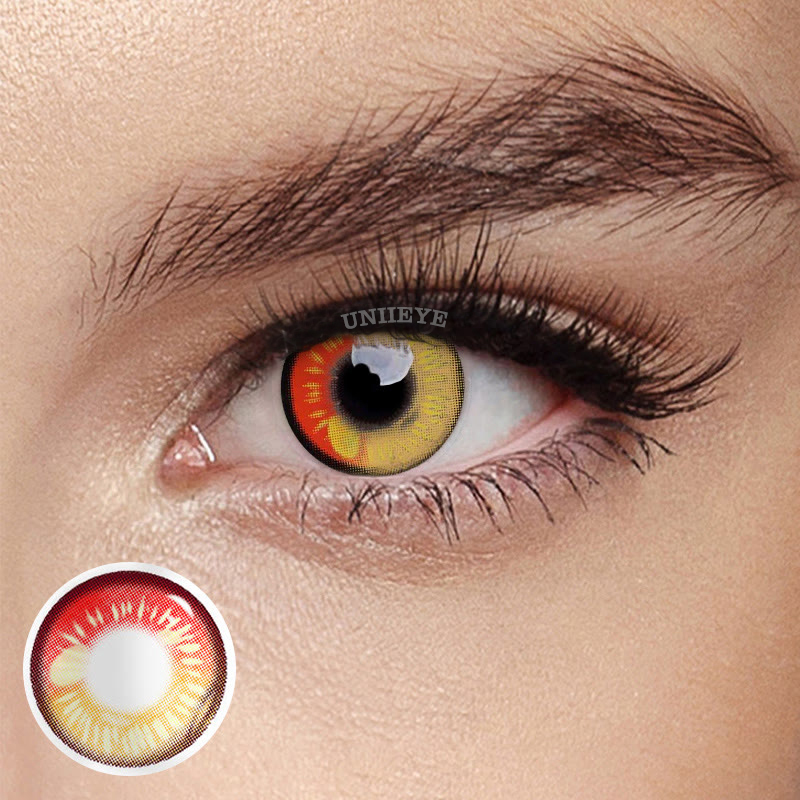 Uniieye Anime Tear Red Prescription Cosplay Colored Contact Lenses-UNIIEYE