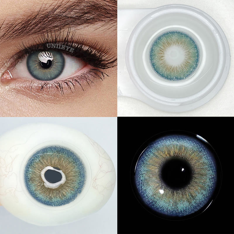 Uniieye Deepwater Zone Blue Prescription Colored Contact Lenses-UNIIEYE