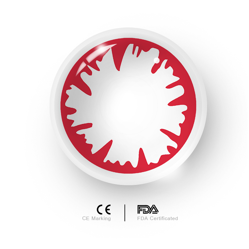 Uniieye Incubus Red Prescription Cosplay Colored Contact Lenses-UNIIEYE