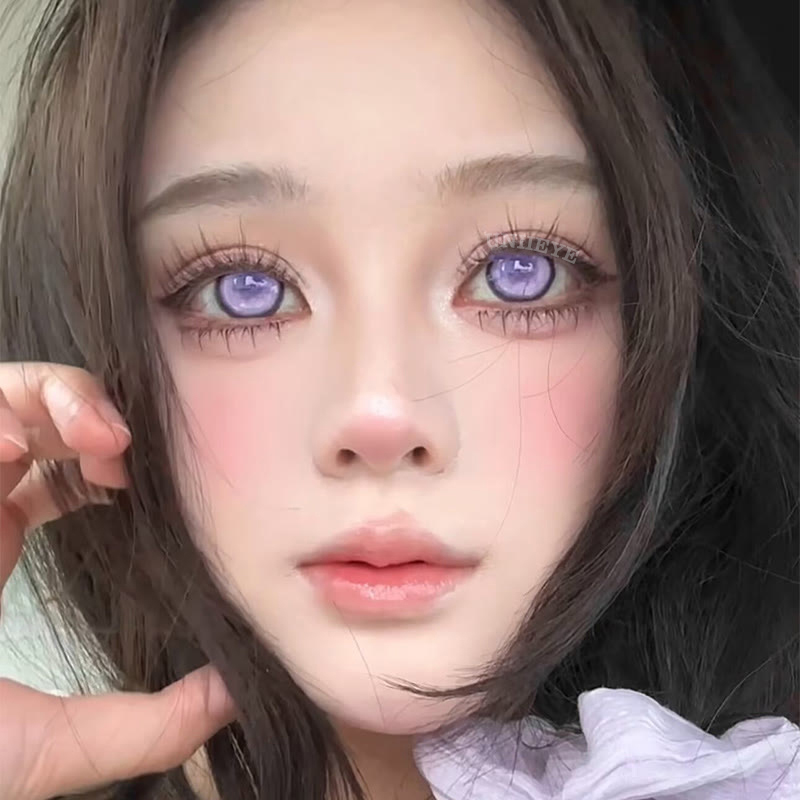 Uniieye Cyber Mesh Violet Prescription Cosplay Colored Contact Lenses | 6 Months-UNIIEYE