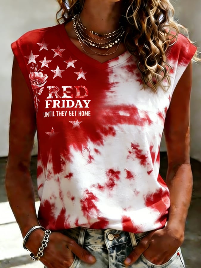 Women's Casual "Red Friday" Print Tank Top-America250