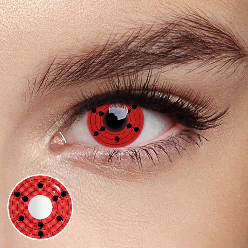 Uniieye Rinne Sharingan Red Prescription Cosplay Colored Contact Lenses
