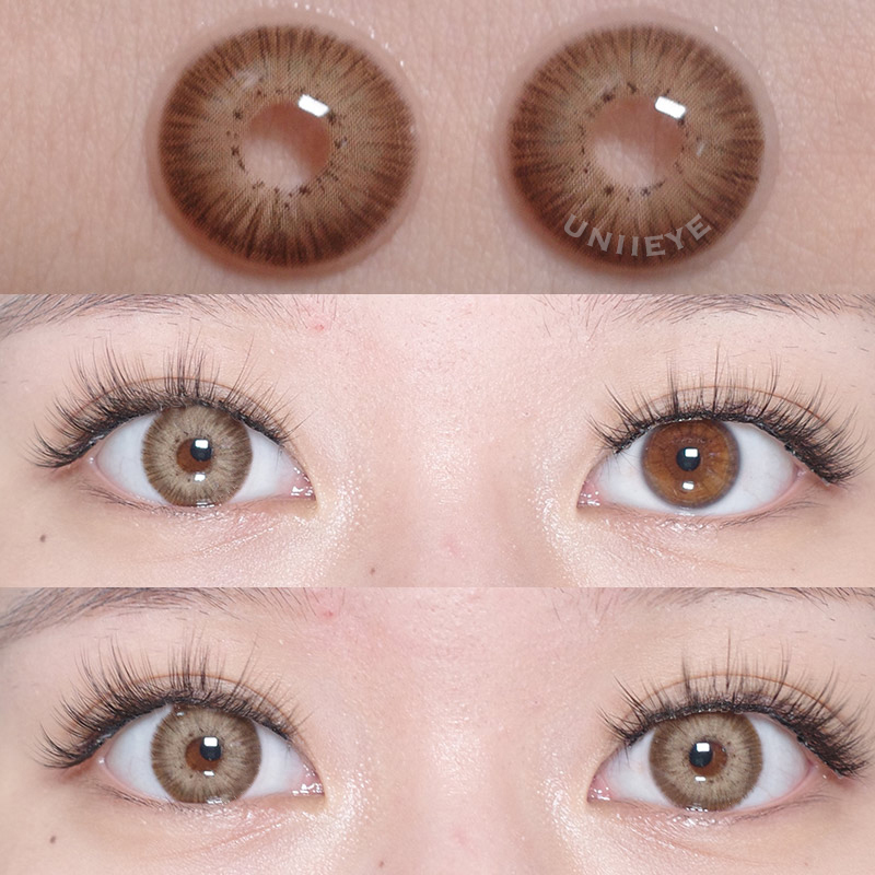 Uniieye New York III Brown Prescription Colored Contact Lenses