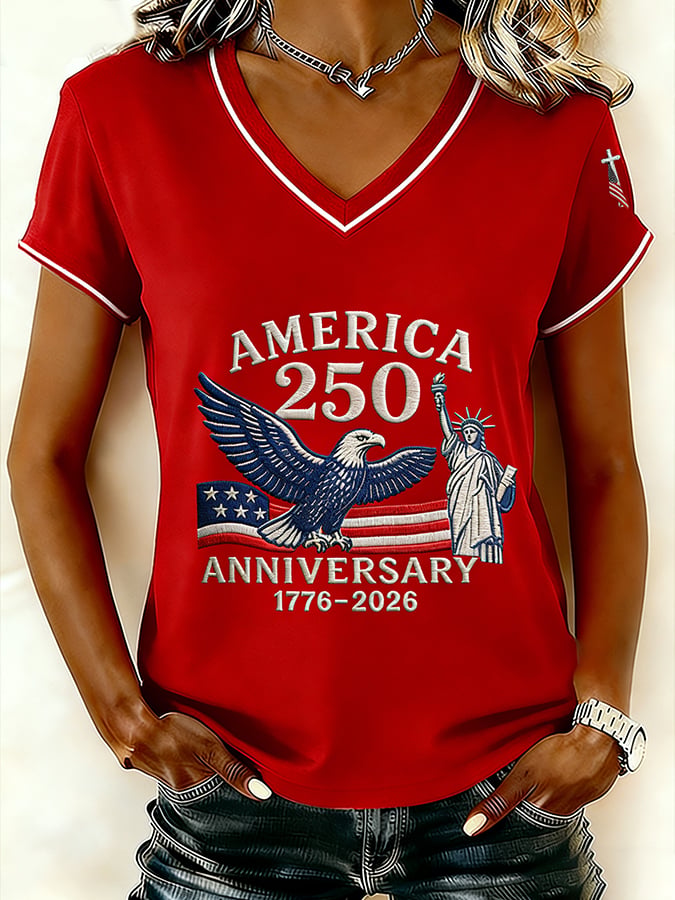 Women's Vintage America 250th Anniversary Faith Print T-Shirt-America250