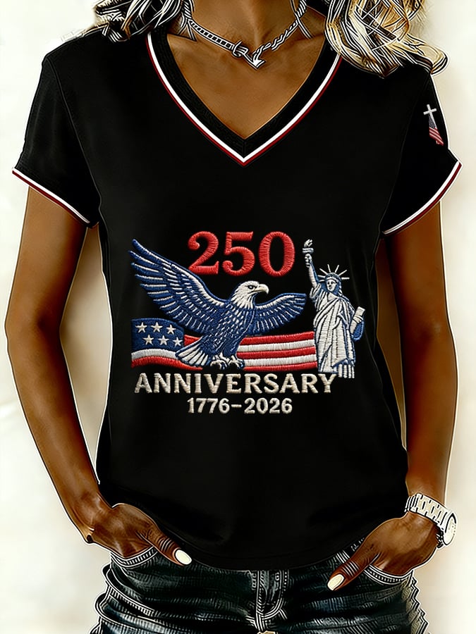 Women's Vintage America 250th Anniversary Faith Print T-Shirt-America250