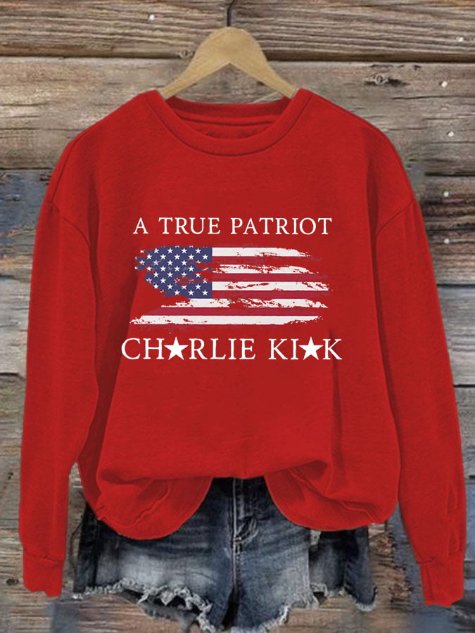 Women's Freedom American Flag Print Sweatshirt-America250