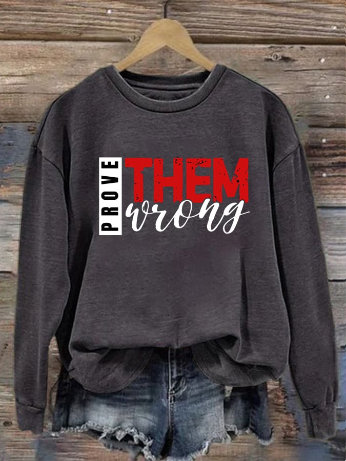 Women'S Casual Letter Print Long-Sleeved Sweatshirt-America250