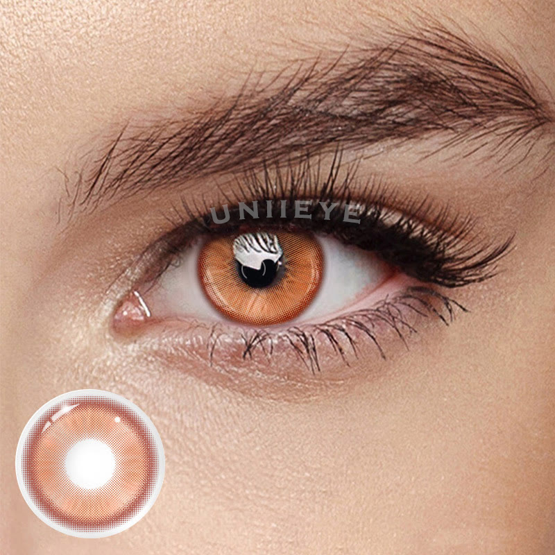 Uniieye Magic Coral Orange Brown Prescription Colored Contact Lenses
