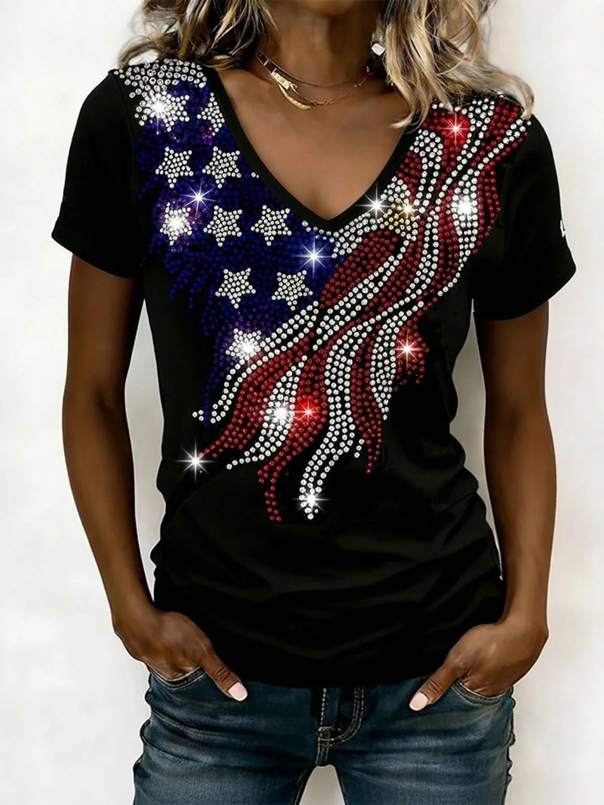 Women's 250th Birthday Patriotic Flag Tees-America250