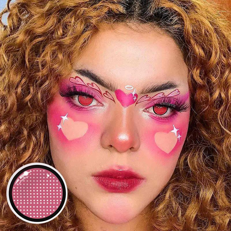 Uniieye Blind Red Manson Mesh Cosplay Colored Contact Lenses-UNIIEYE