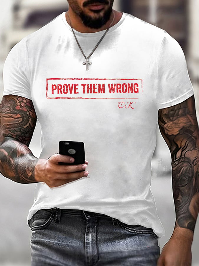 Men'S Casual Letter Print T-Shirt-America250