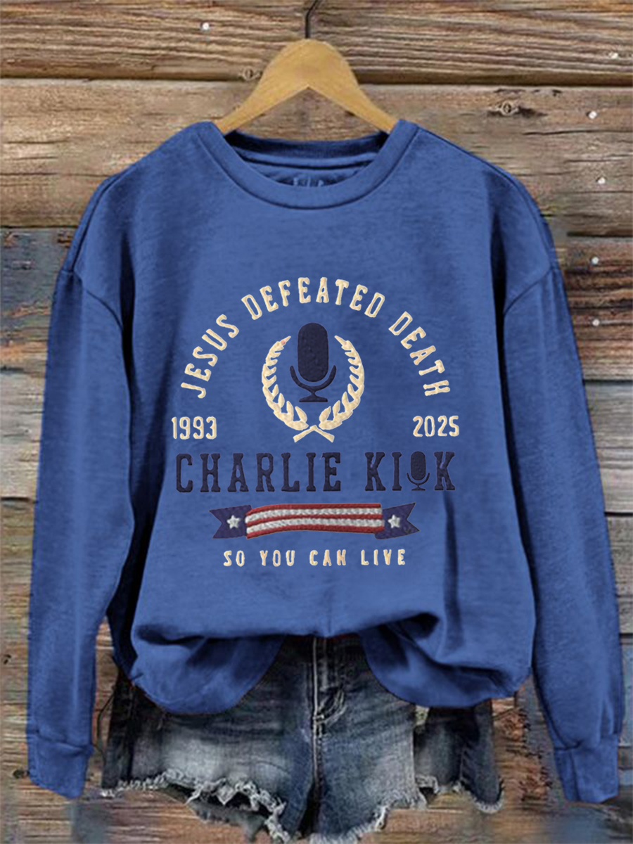 Women's Jesus Defeated Death So You Can Live R.I.P C.K Sweatshirt-America250