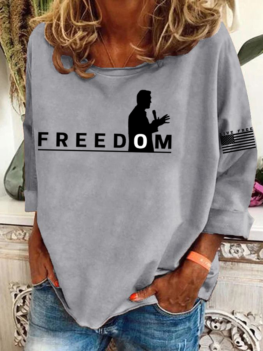 Women's Freedom Live Free Print Sweatshirt-America250