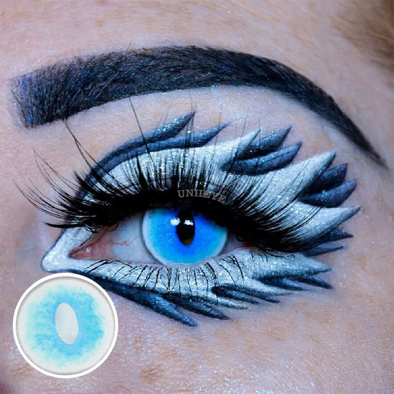 Uniieye Blind Ragdoll Cat Blue Prescription Cosplay Colored Contact Lenses-UNIIEYE