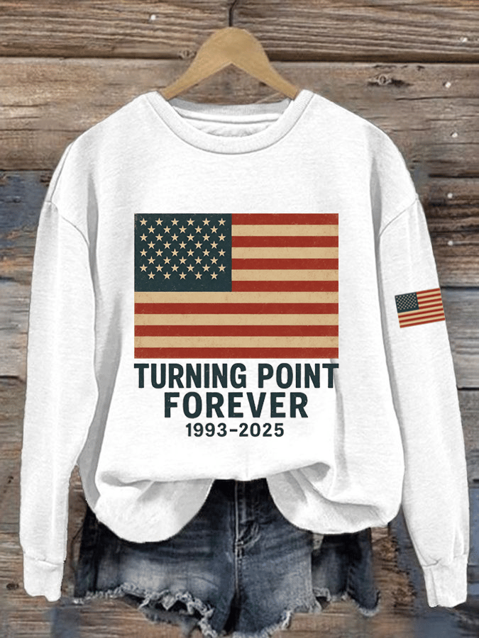 Women's Hot Events Printed Crew Neck Sweatshirt-America250