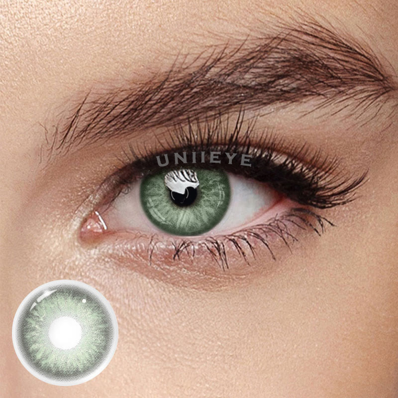 Uniieye Rime Green Prescription Colored Contact Lenses
