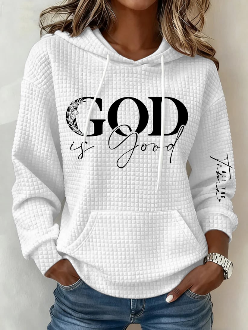 Women's Retro God Is Good  Faith Printed Sweatshirt-America250
