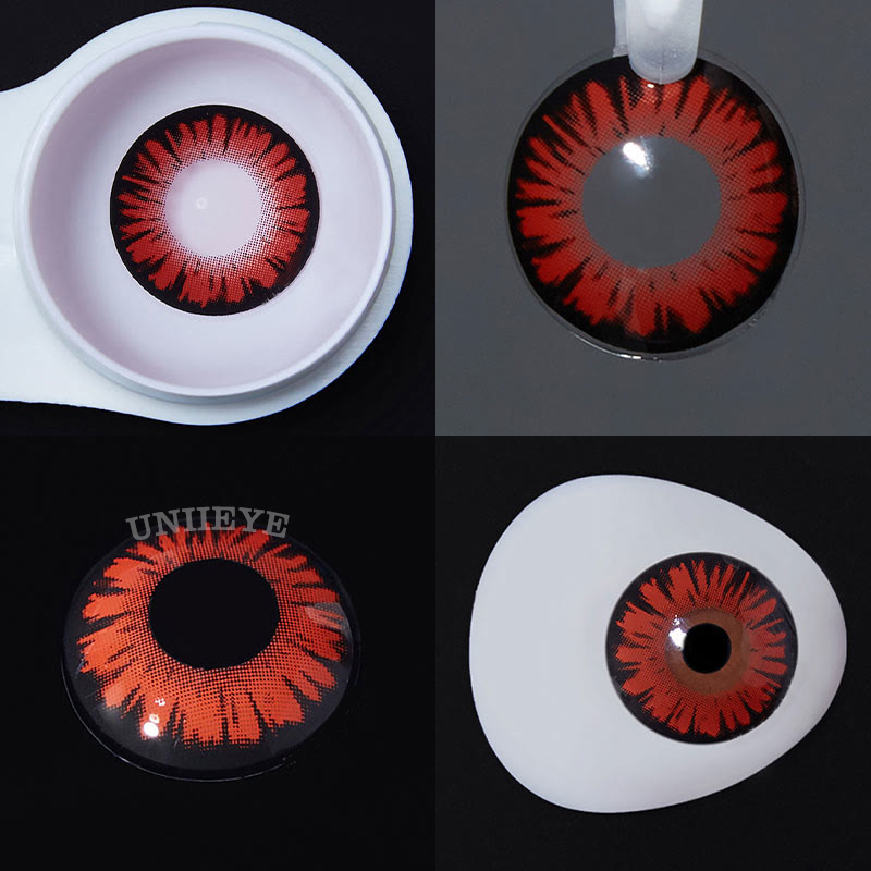 Uniieye Miracle Times Red Prescription Cosplay Colored Contact Lenses-UNIIEYE