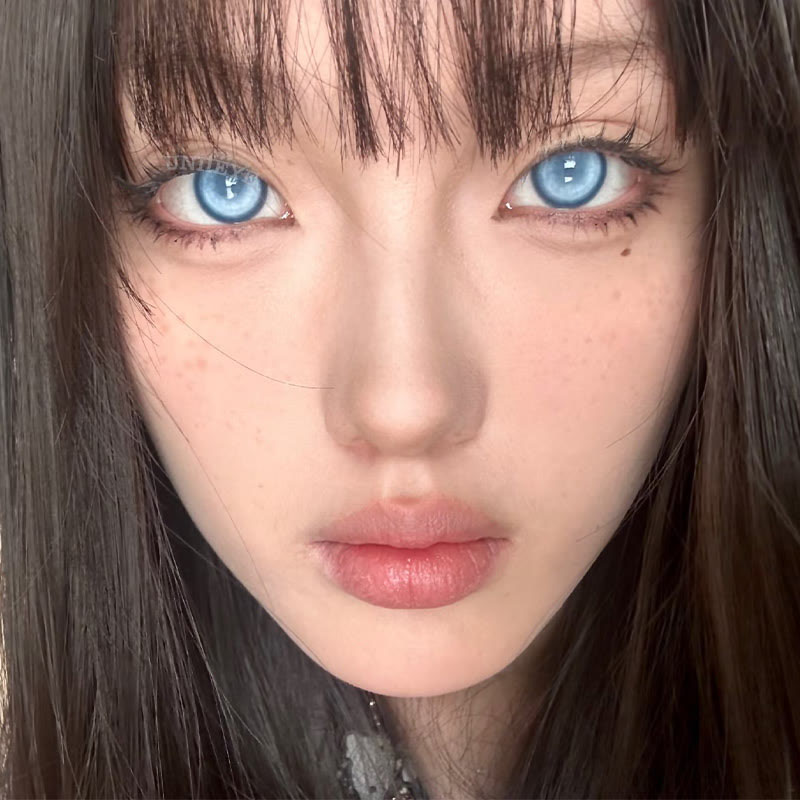 Uniieye Cyber Mesh Blue Prescription Cosplay Colored Contact Lenses | 6 Months-UNIIEYE