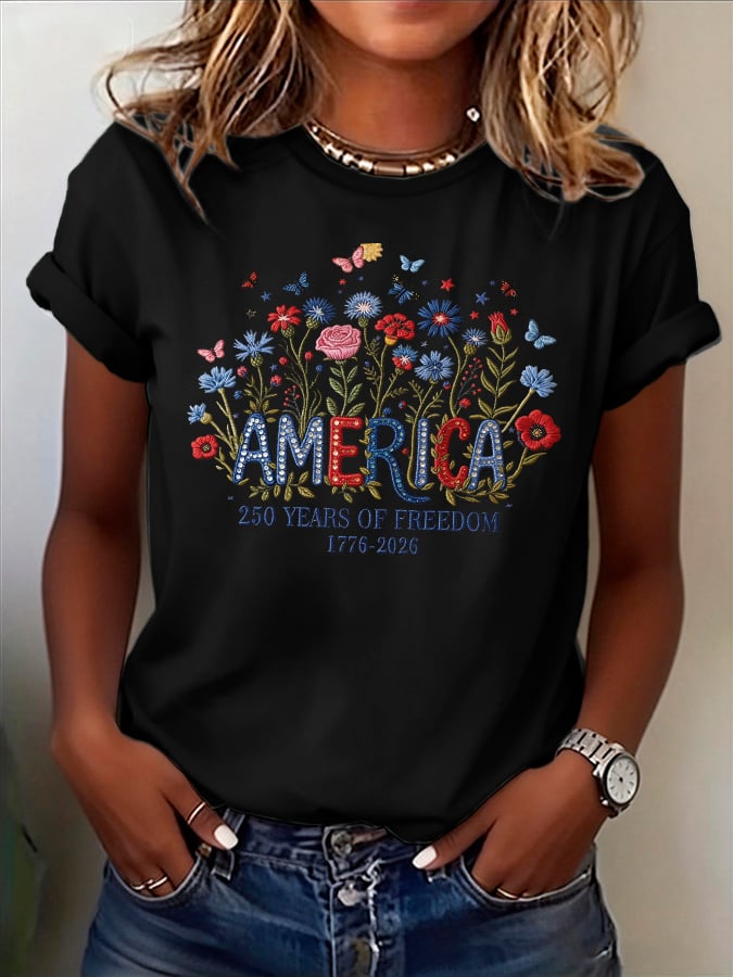Women's Casual American 250 Commemorative T-shirt-America250