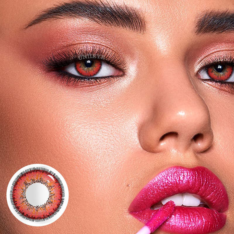 Uniieye Fruitage Red Prescription Cosplay Colored Contact Lenses-UNIIEYE