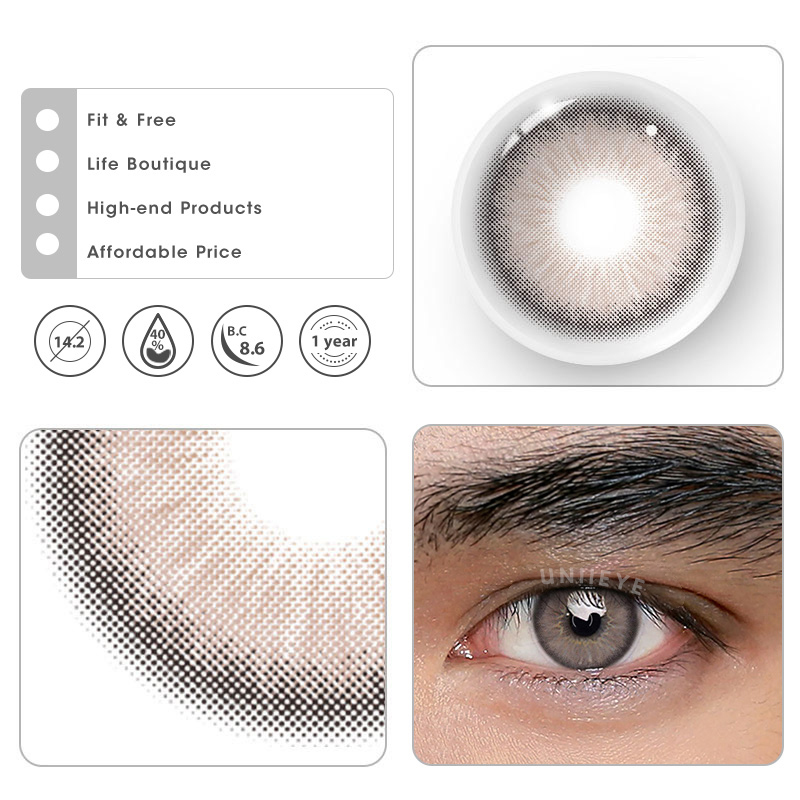 Uniieye Deepwater Zone Brown Prescription Men Colored Contact Lenses