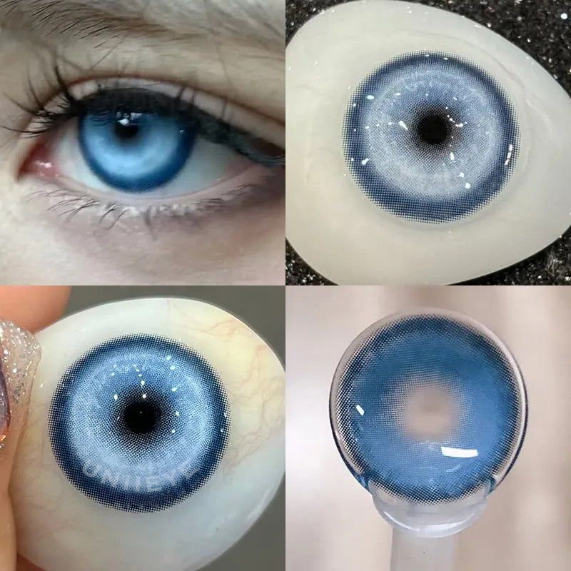 Uniieye Cyber Blue Prescription Cosplay Colored Contact Lenses | 6 Months