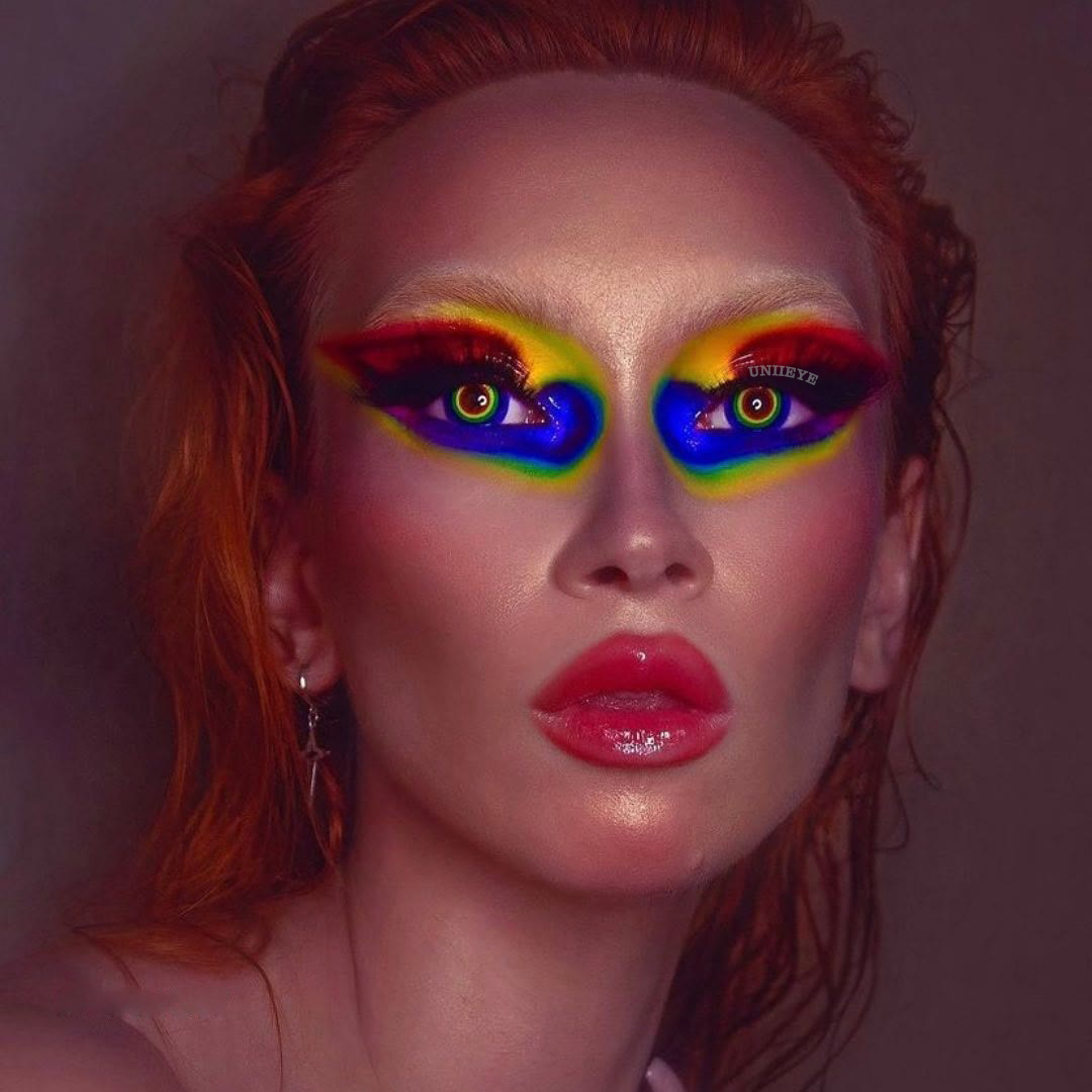 Uniieye Circle Rainbow Prescription Cosplay Colored Contact Lenses-UNIIEYE