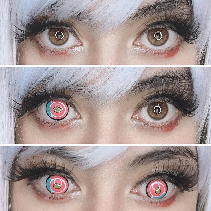 Uniieye Blind Titan Pink Cosplay Colored Contact Lenses-UNIIEYE