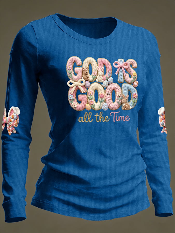 Women's God Is Good All The Time Print Casual Top-America250