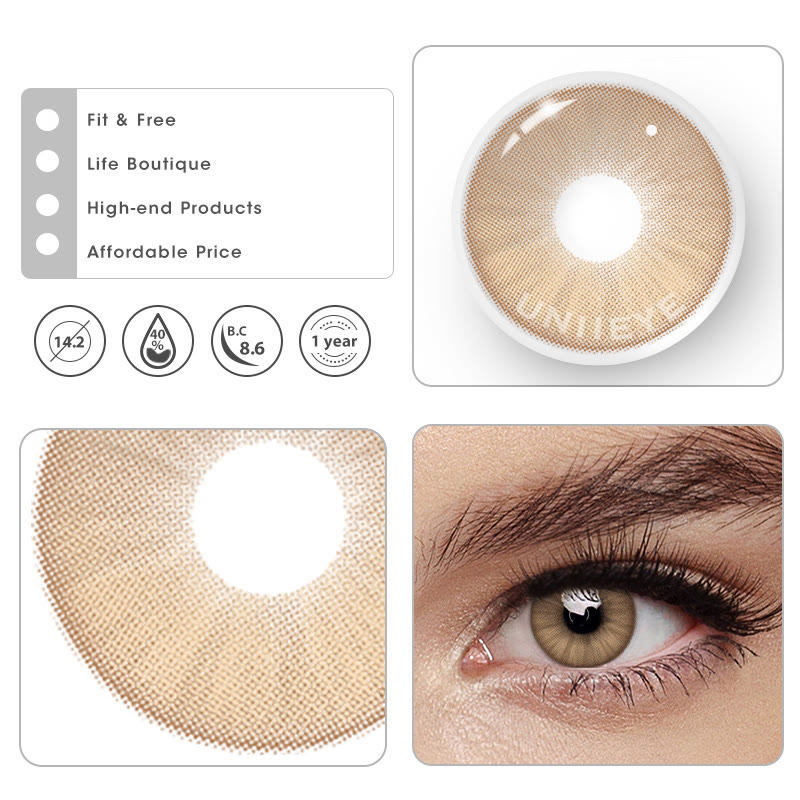 Uniieye Iceberg Brown Prescription Colored Contact Lenses