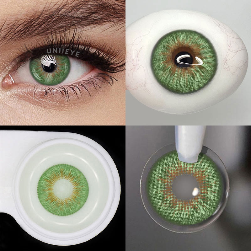 Uniieye Crush Green Prescription Men Colored Contact Lenses