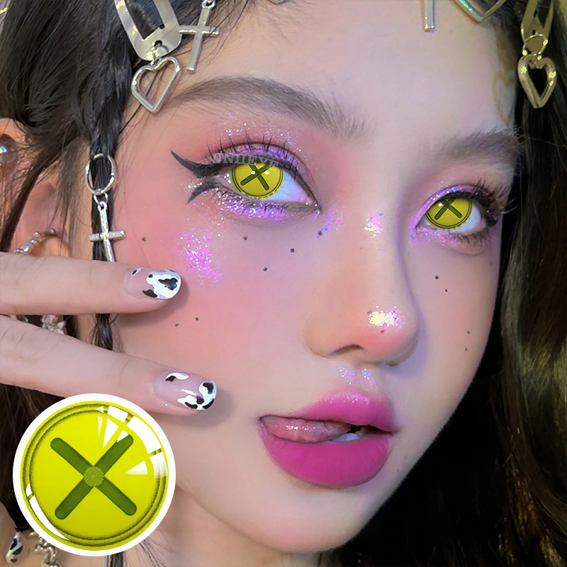 Uniieye Blind Button Eye Green Cosplay Colored Contact Lenses-UNIIEYE