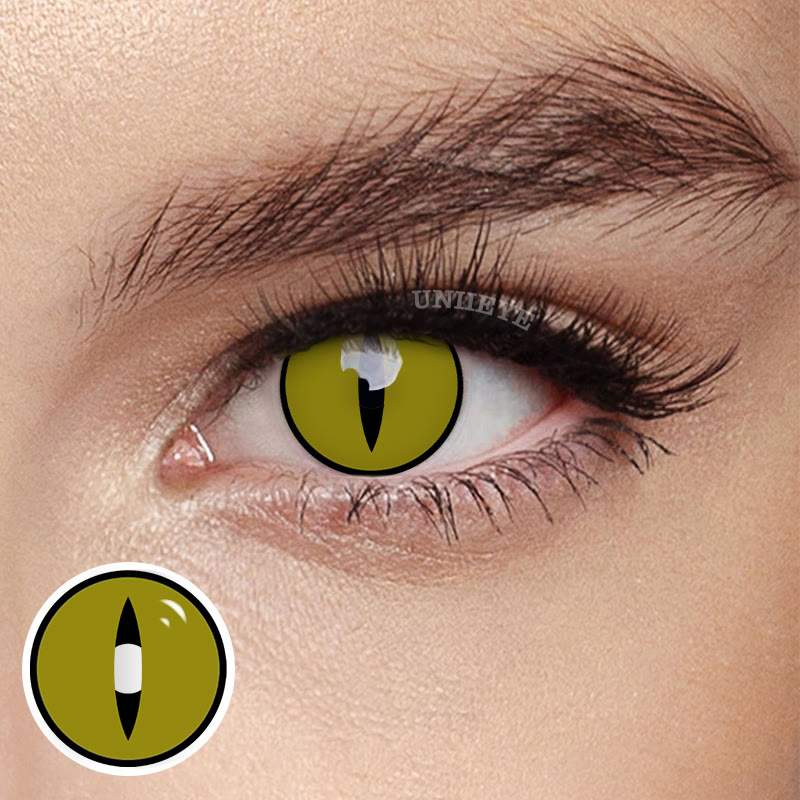 Uniieye Maru Green Cat Eye Cosplay Colored Contact Lenses-UNIIEYE