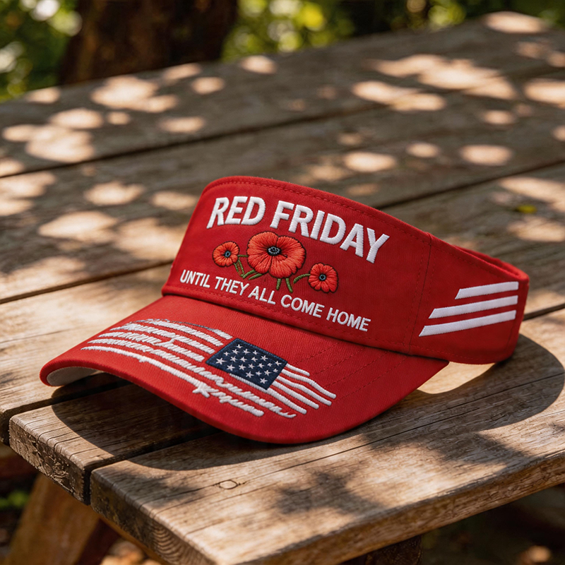 USA Red Friday Poppy Commemorative Art Print Casual Tennis Cap-America250