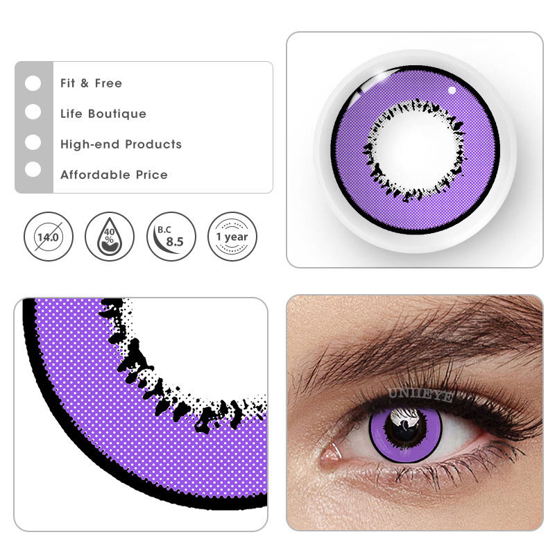 Uniieye Elements Violet Prescription Cosplay Colored Contact Lenses-UNIIEYE