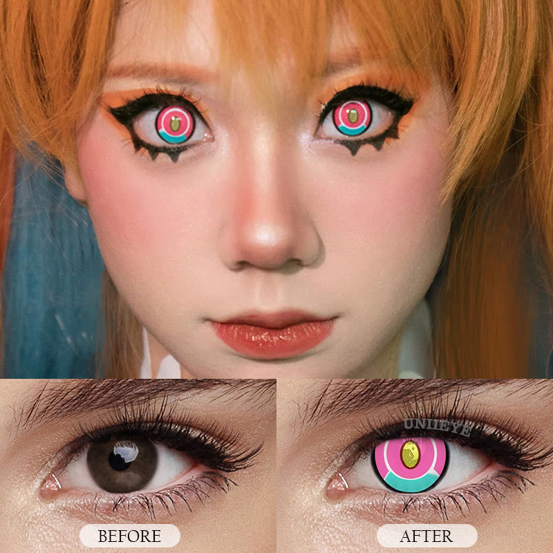 Uniieye Blind Titan Pink Cosplay Colored Contact Lenses-UNIIEYE