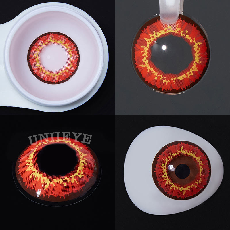 Uniieye Sunflower Red Brown Prescription Cosplay Colored Contact Lenses-UNIIEYE