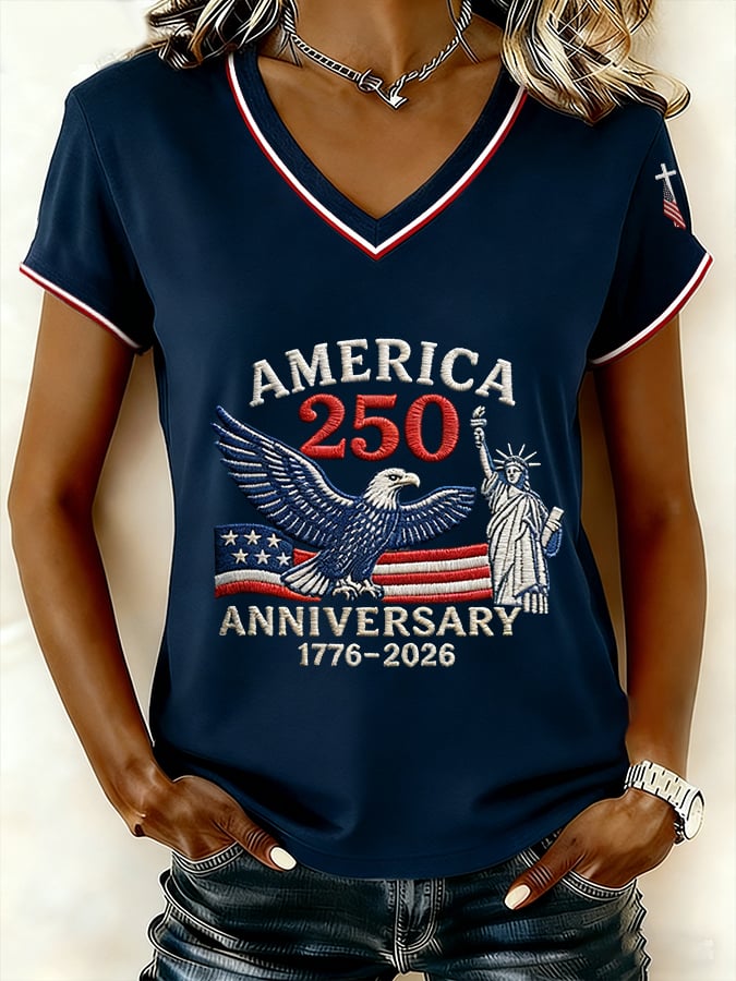 Women's Vintage America 250th Anniversary Faith Print T-Shirt-America250