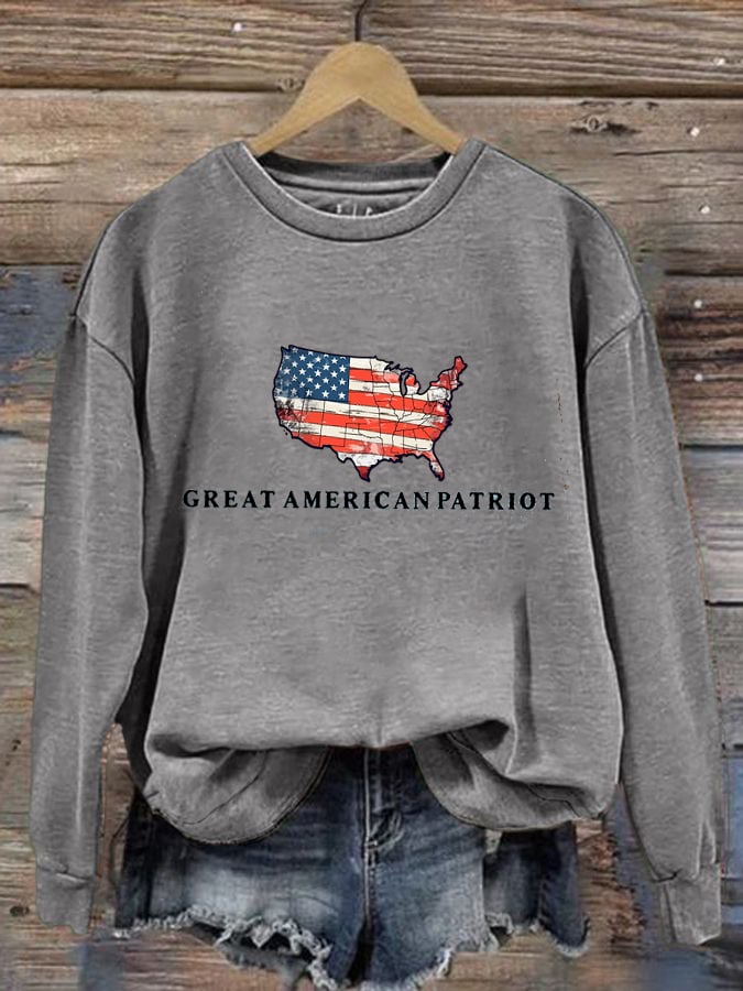 Women's Printed Casual Sweatshirts-America250