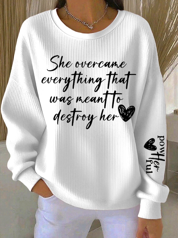 Women's Retro Faith Print Casual Sweatshirt-America250