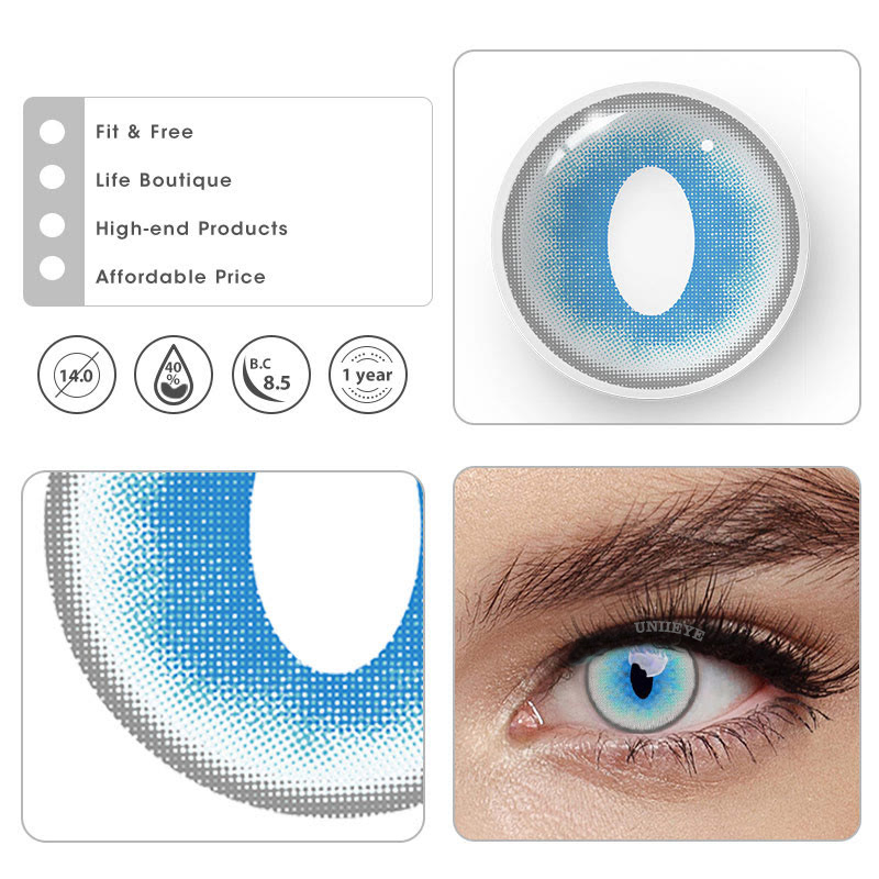 Uniieye Blind Ragdoll Cat Blue Prescription Cosplay Colored Contact Lenses-UNIIEYE
