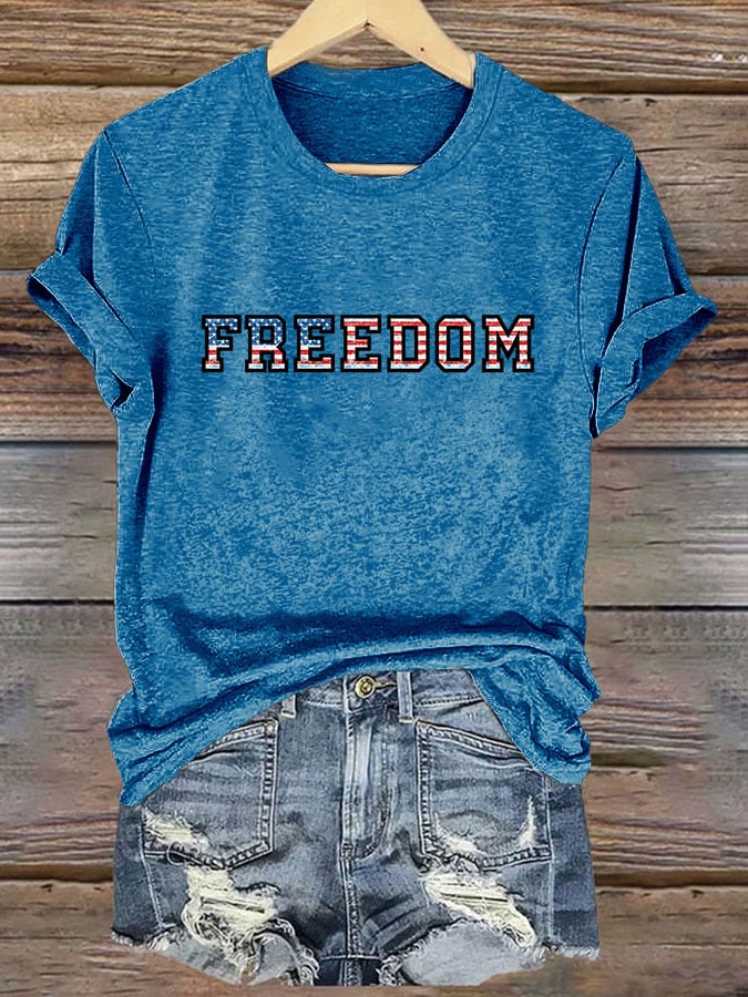 Women's Freedom Print T-shirt-America250