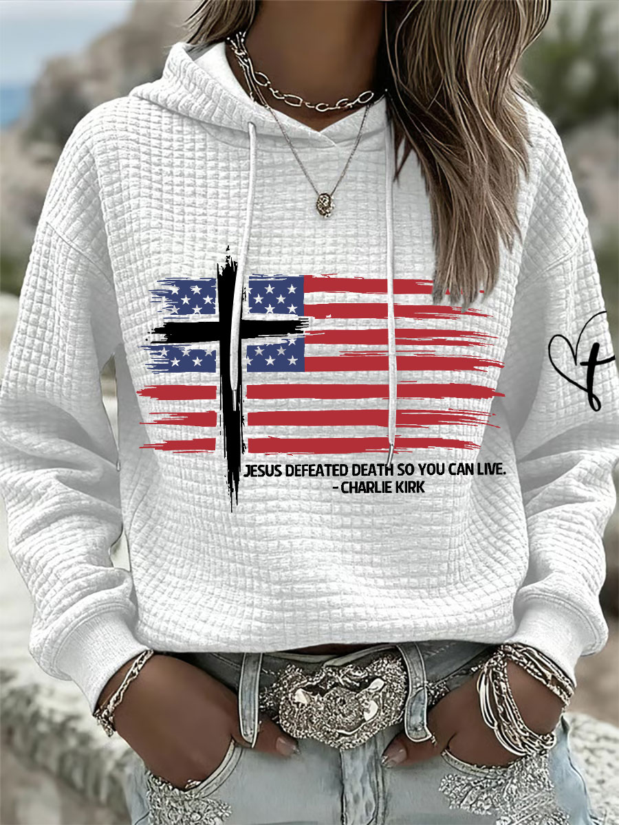 Women's Jesus defeated death so you can live hoodies-America250