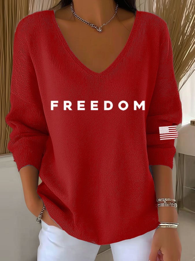 Women's Freedom Print Long Sleeve Top-America250