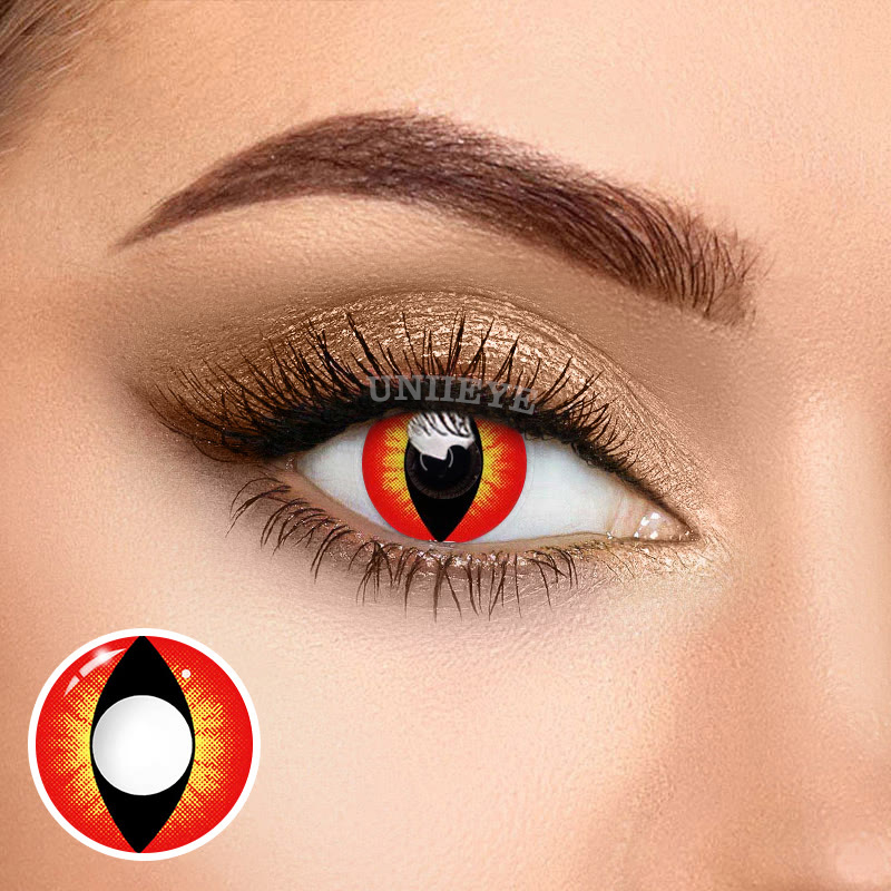 Uniieye Cat Eye Reddish Brown Cosplay Colored Contact Lenses-UNIIEYE