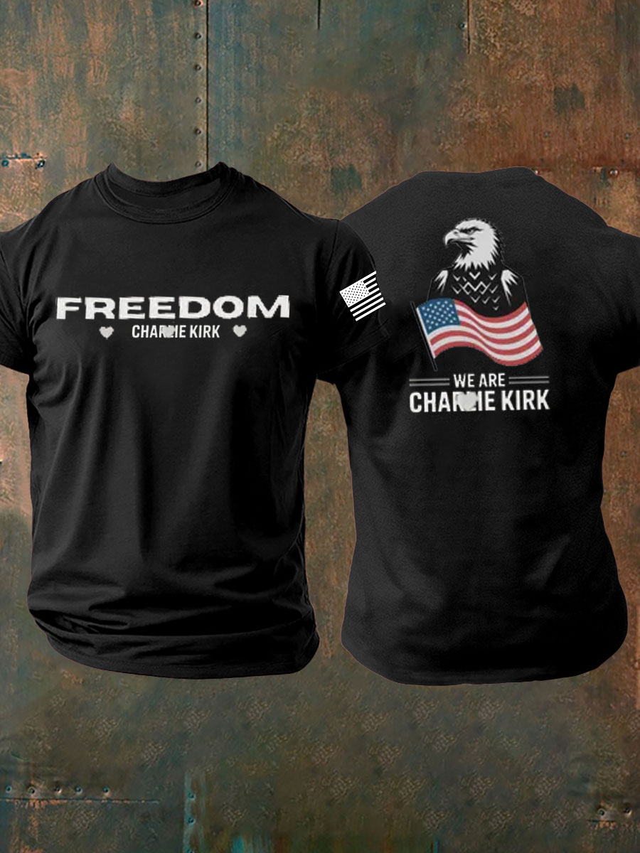 Men's C.K Freedom imitation cotton short-sleeved T-shirt-America250